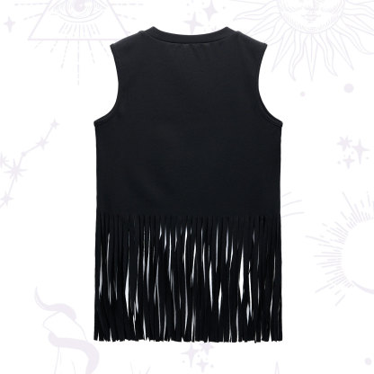 Purplehecate Celestial Moon Fringe Tank Top