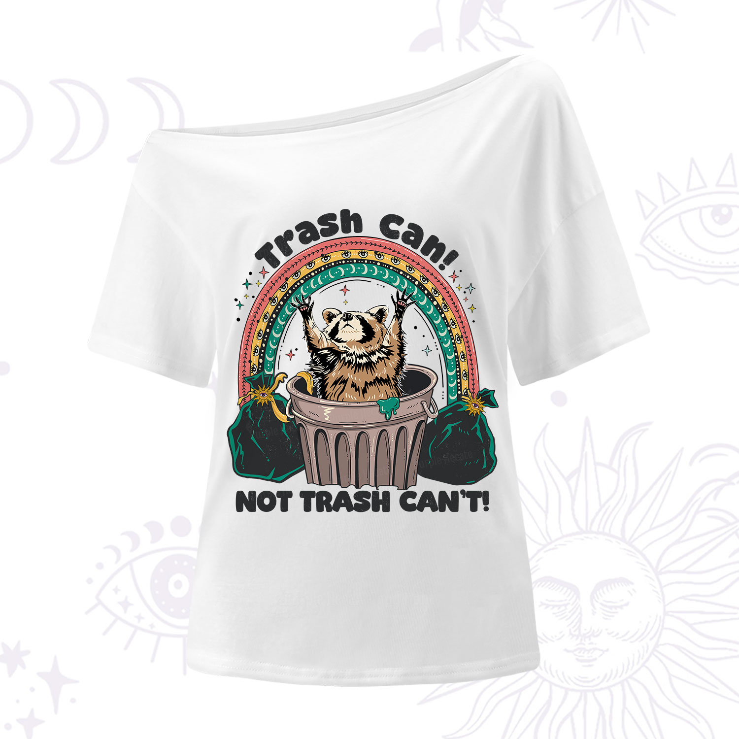 Purplehecate Trash Can Not Trash Can't One Shoulder T-Shirt