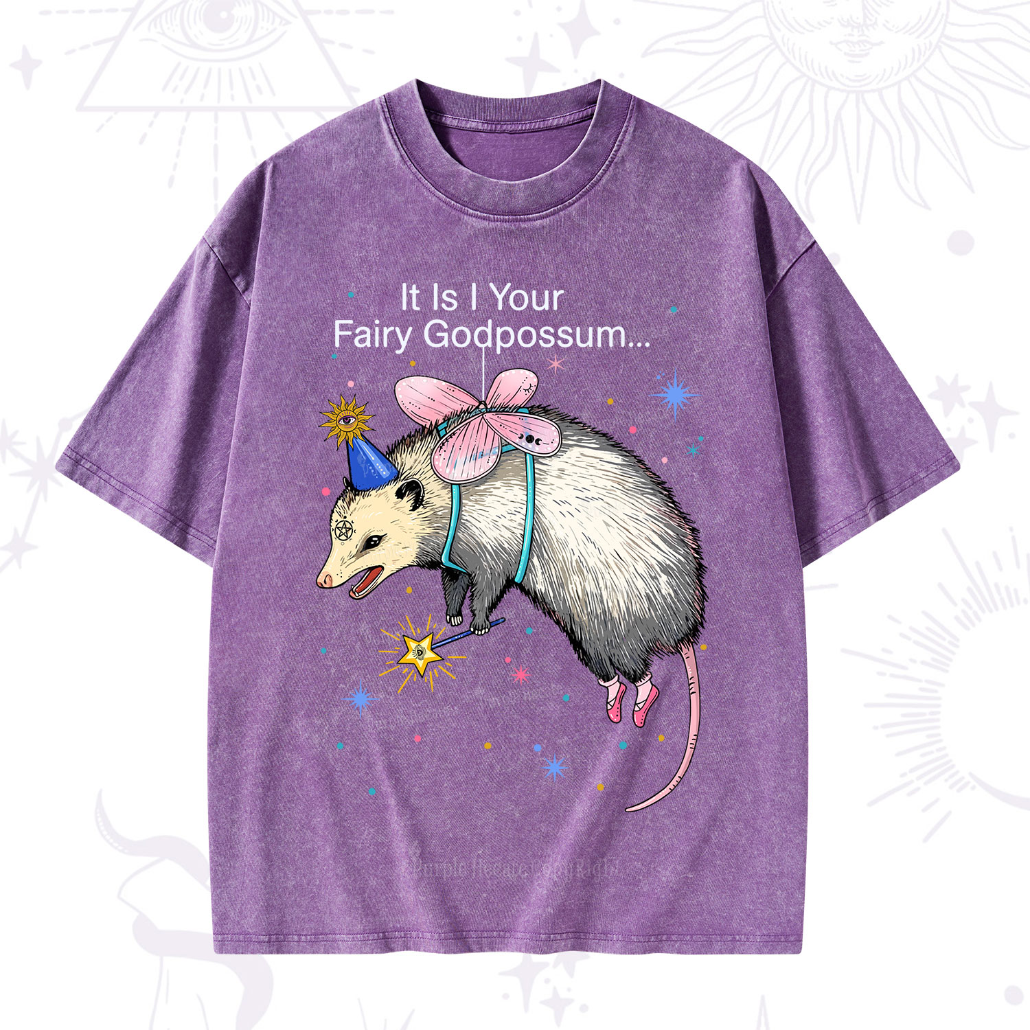 Purplehecate It Is I Your Fairy Godpossum Washed T-Shirt