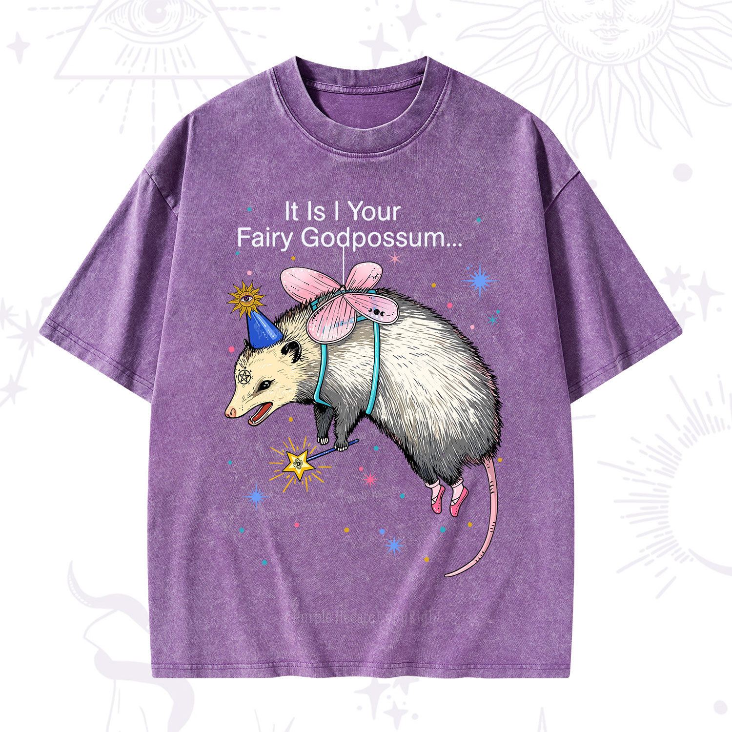 Purplehecate It Is I Your Fairy Godpossum Washed T-Shirt