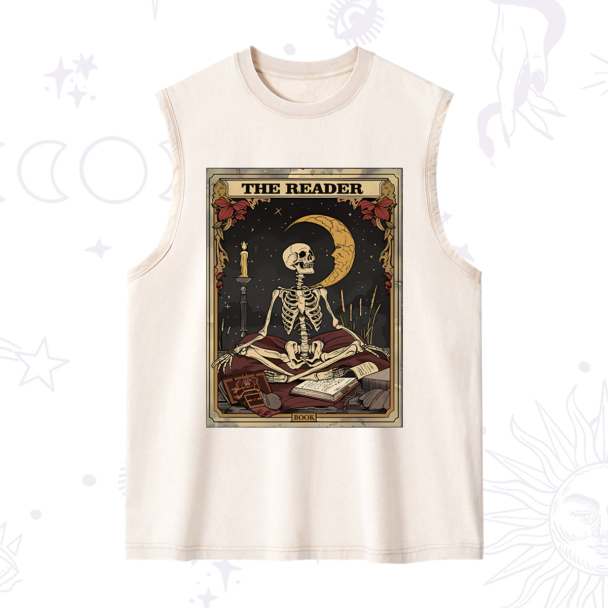 Purplehecate The Reader Tarot Card Washed Tank