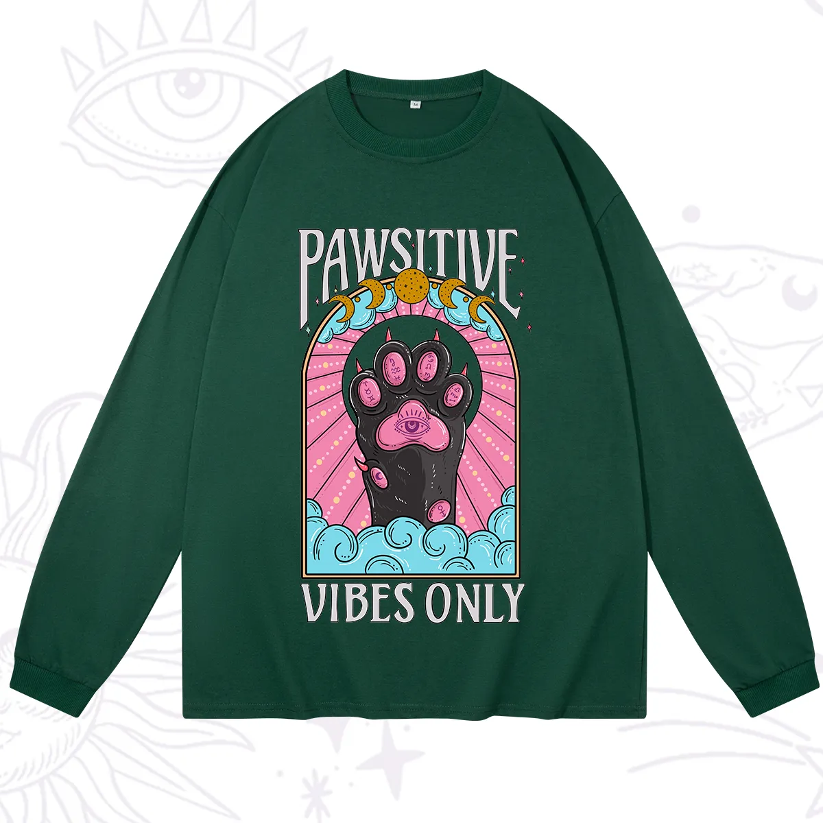 Purplehecate Pawsitive Vibes Only Long Sleeve T-Shirt