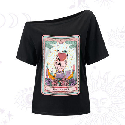 Purplehecate The Teacher Tarot One-Shoulder T-Shirt