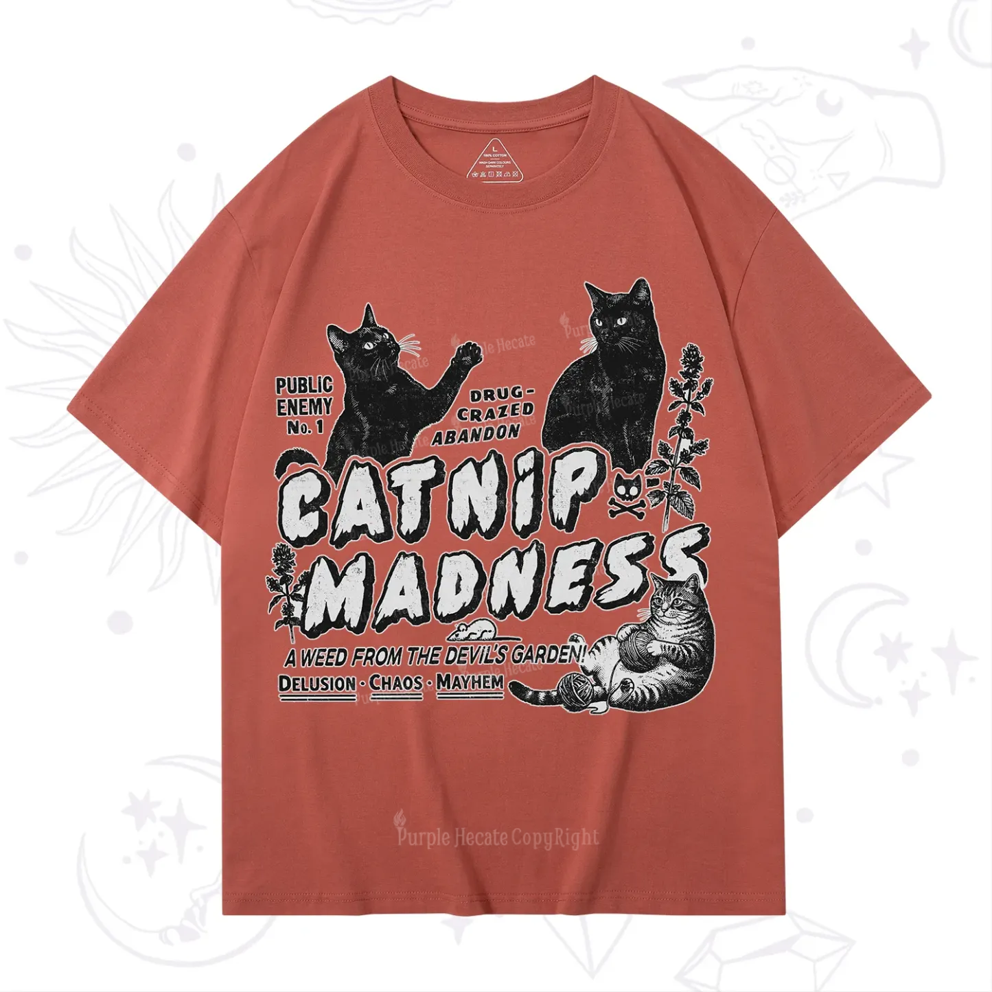 Purplehecate Catnip?Madness Cute?Cat T-Shirt