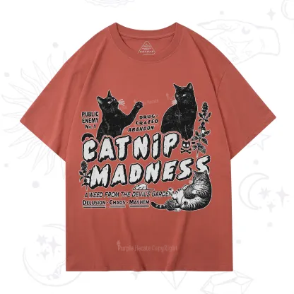 Purplehecate Catnip?Madness Cute?Cat T-Shirt