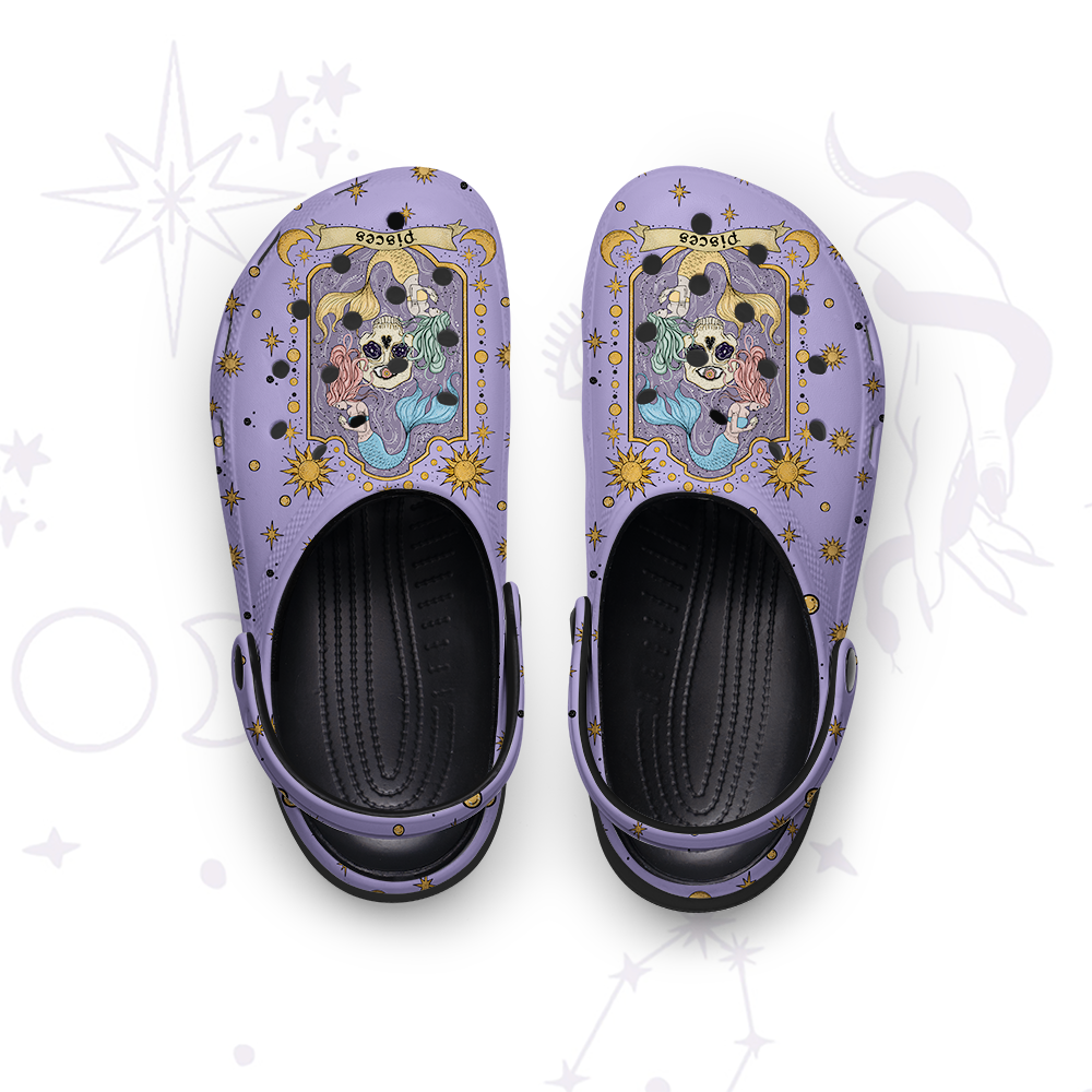 Magic Purplehecate Pisces Zodiac Rubber Clogs