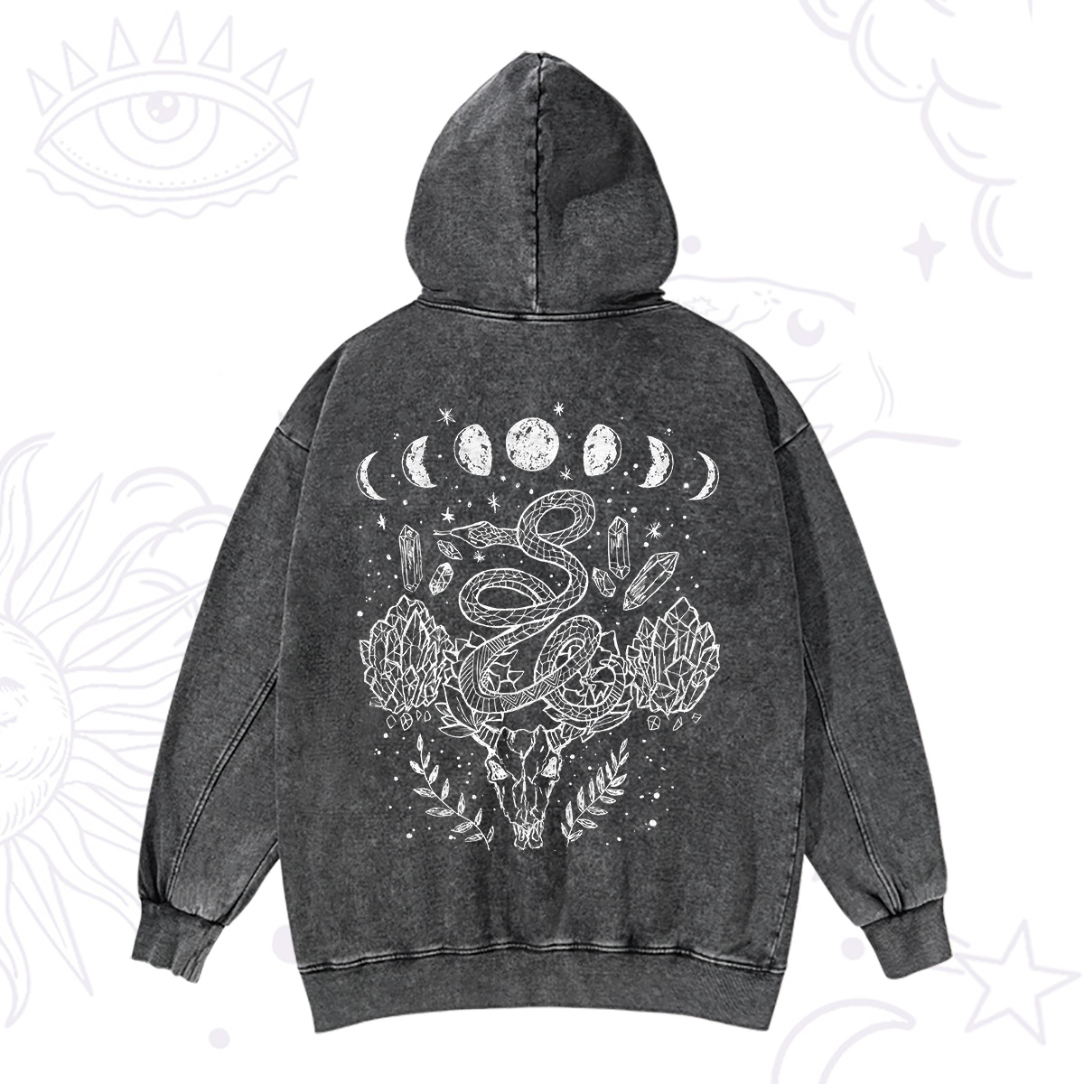 Purplehecate Crystals Witchy Washed Hoodie