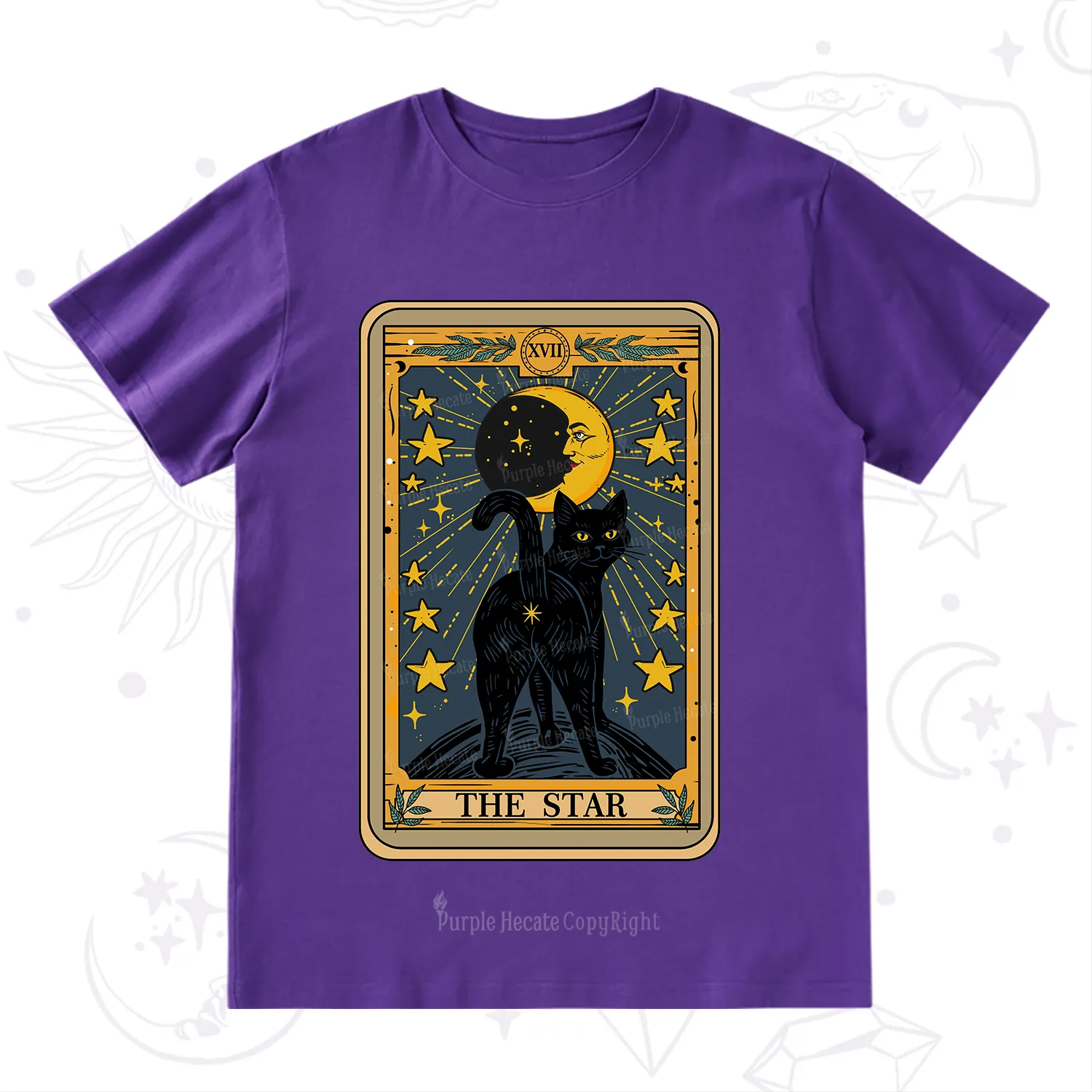 Purplehecate The Star Tarot Cat T-Shirt