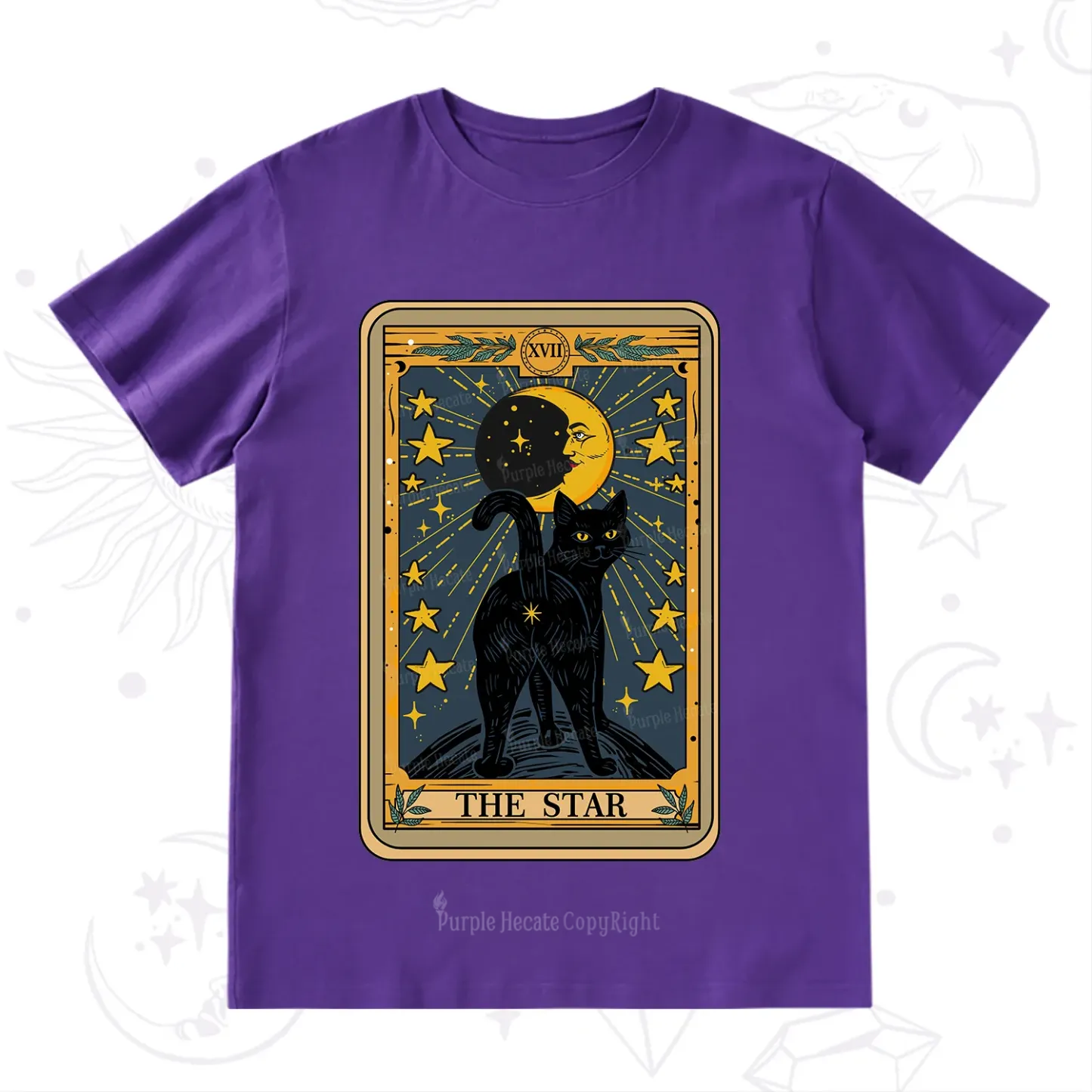 Purplehecate The Star Tarot Cat T-Shirt