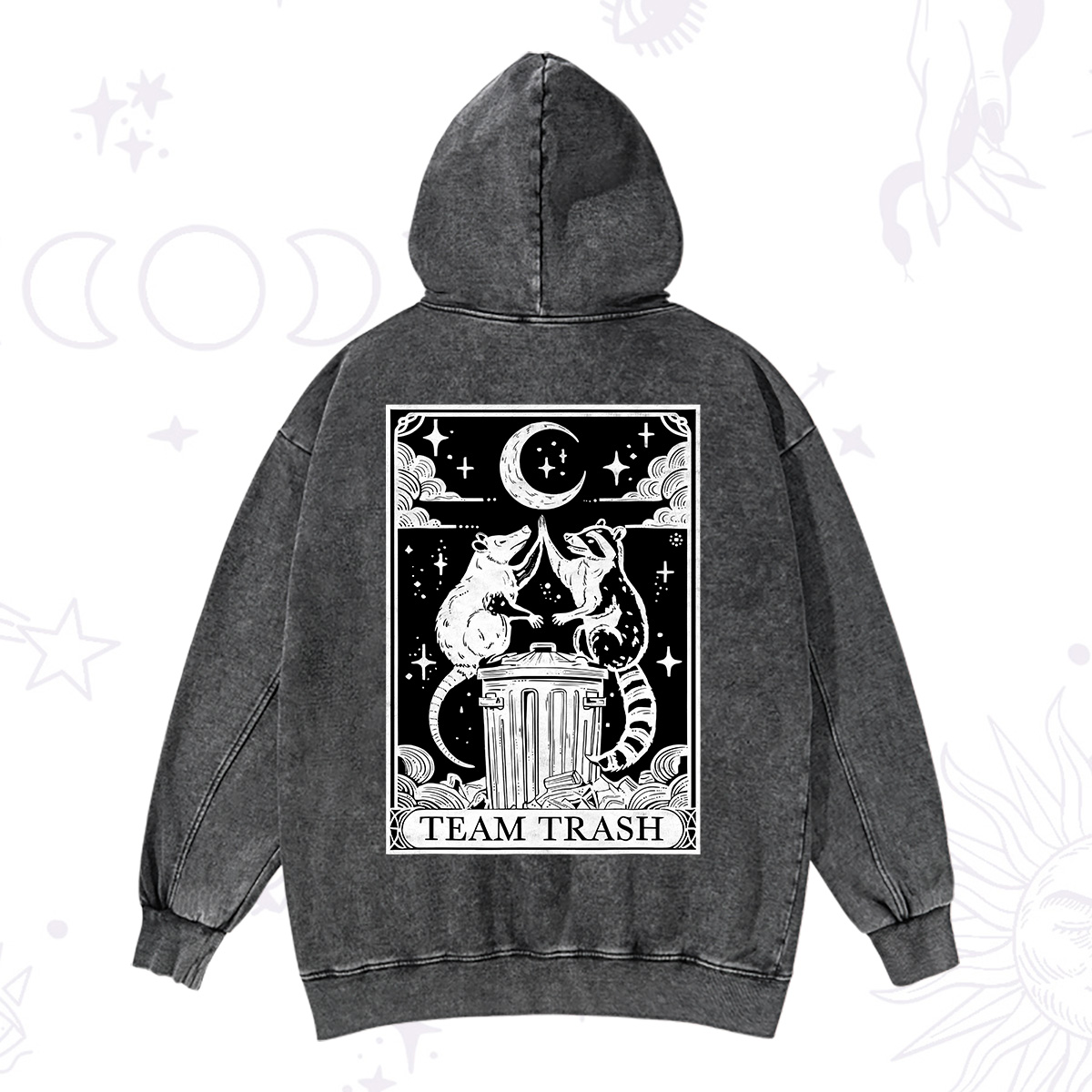 Purplehecate The Team Trash Tarot Washed Hoodie
