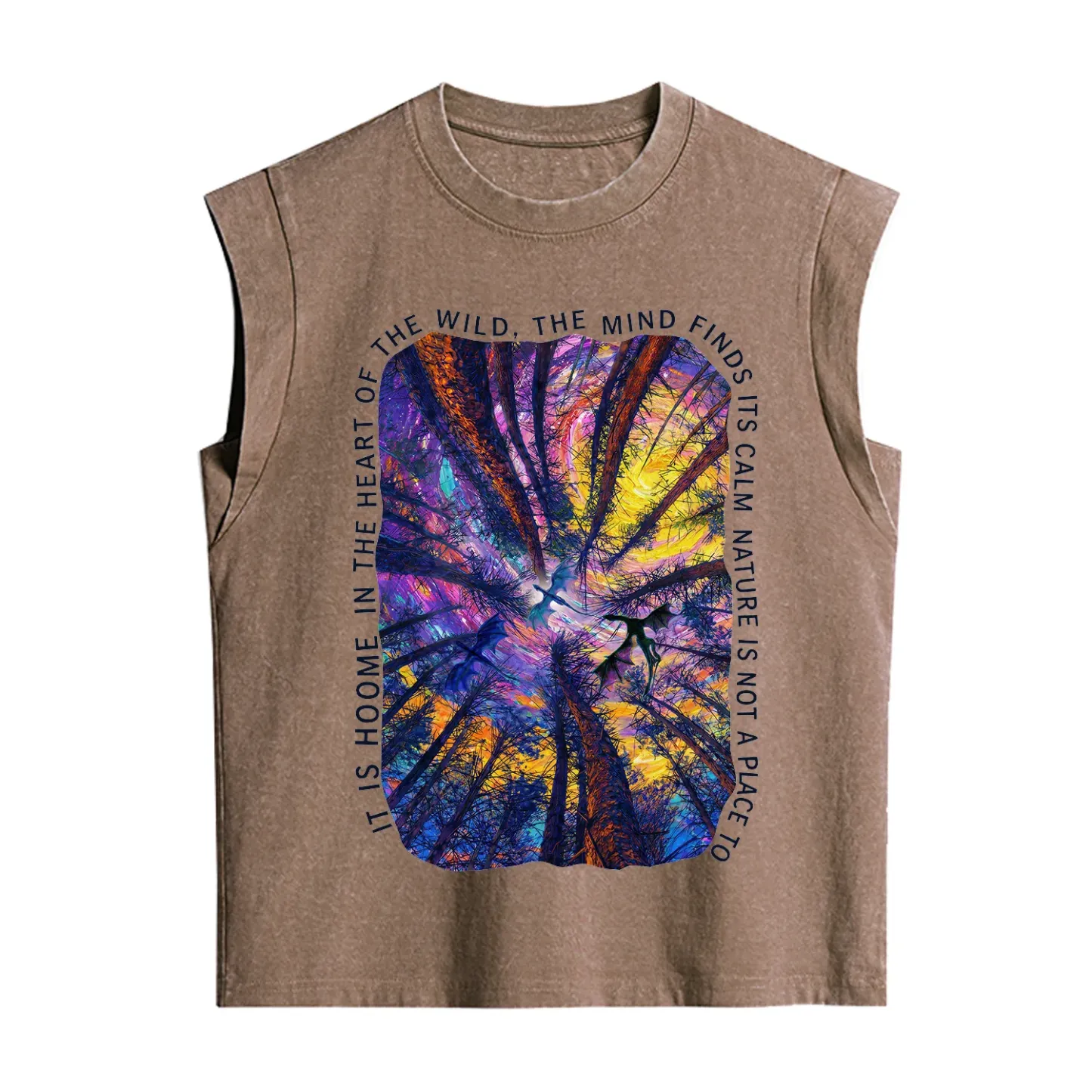 Purplehecate Forest Mindscape Night Sky Vintage Washed Tank