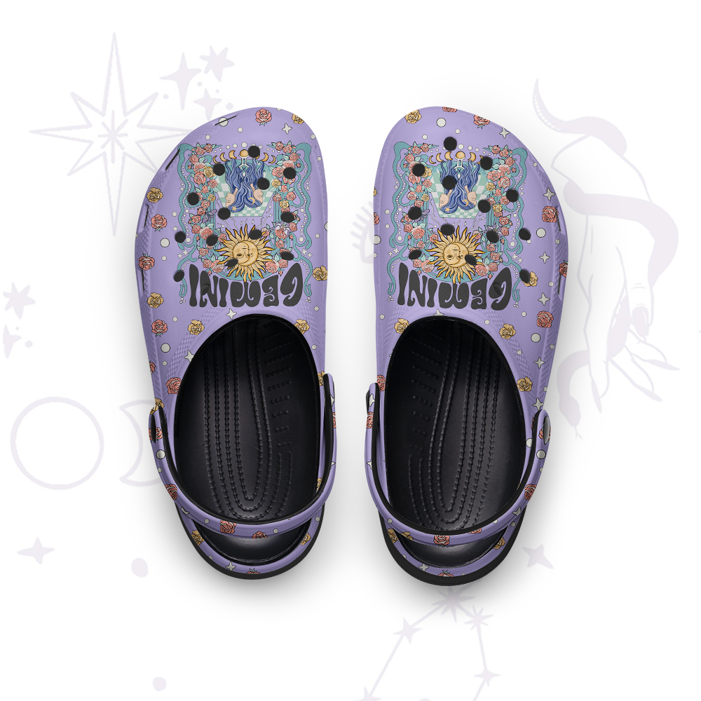 Purplehecate Gemini Spirit Zodiac Rubber Clogs