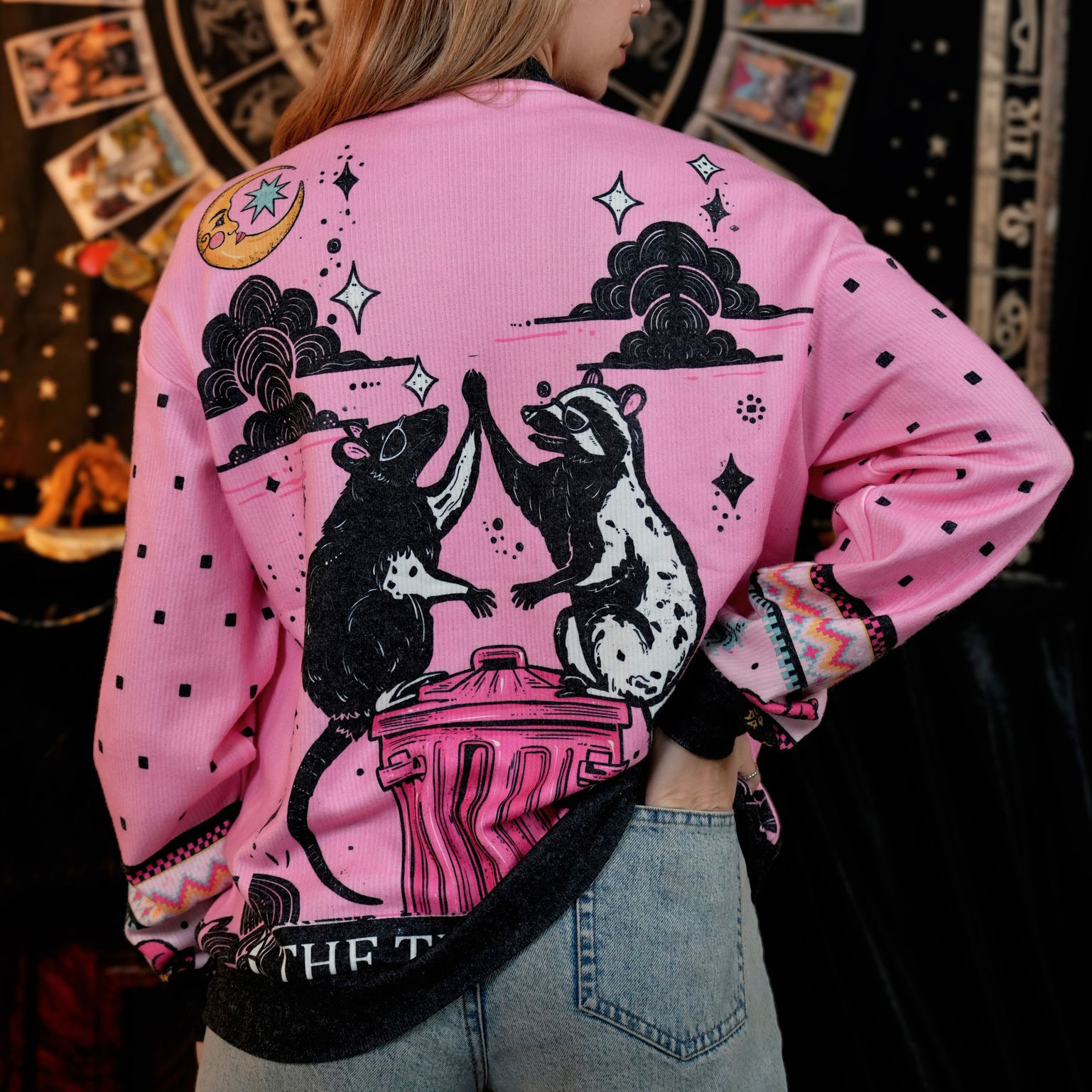 Purplehecate The Team Trash Opossum Tarot Ugly Cardigan Sweaters