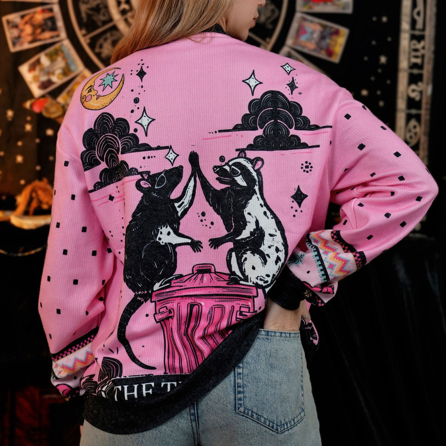 Purplehecate The Team Trash Opossum Tarot Ugly Cardigan Sweaters