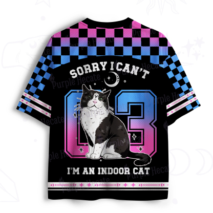 Purplehecate Sorry I Can't Go I'm an Indoor Cat Mesh Jersey