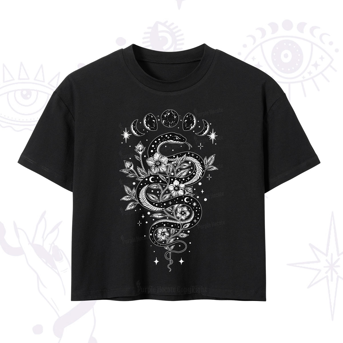 Purplehecate Serpent Spell Crop T-Shirt