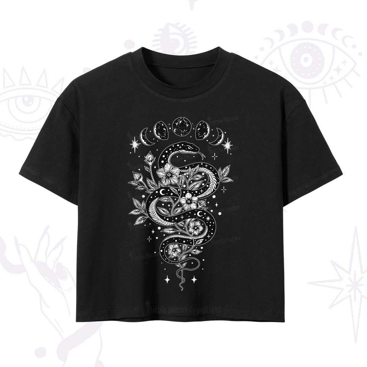 Purplehecate Serpent Spell Crop T-Shirt