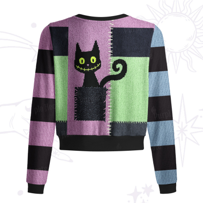Purplehecate Monster Black Cat Knit Cardigan