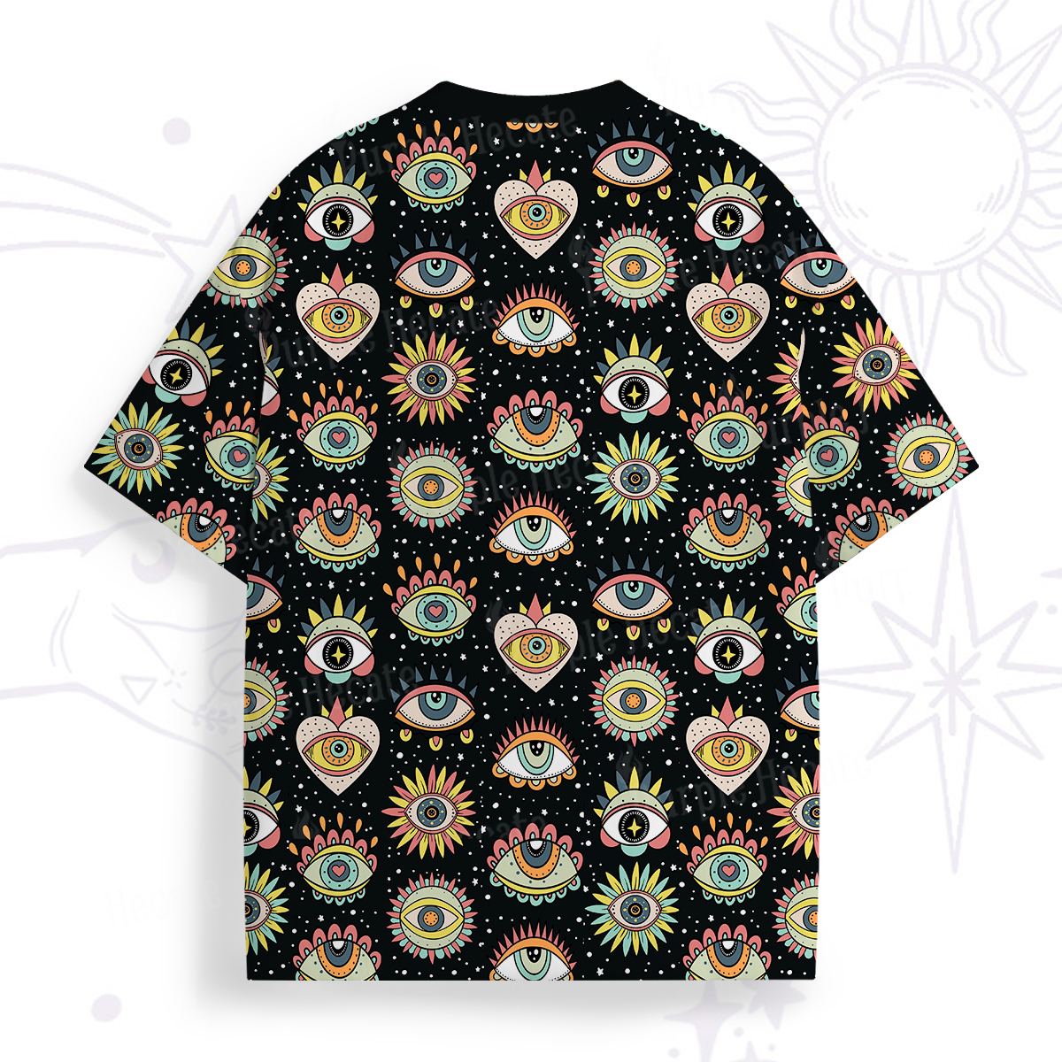 Purplehecate Evil Eye Pattern All Over Print T-Shirt