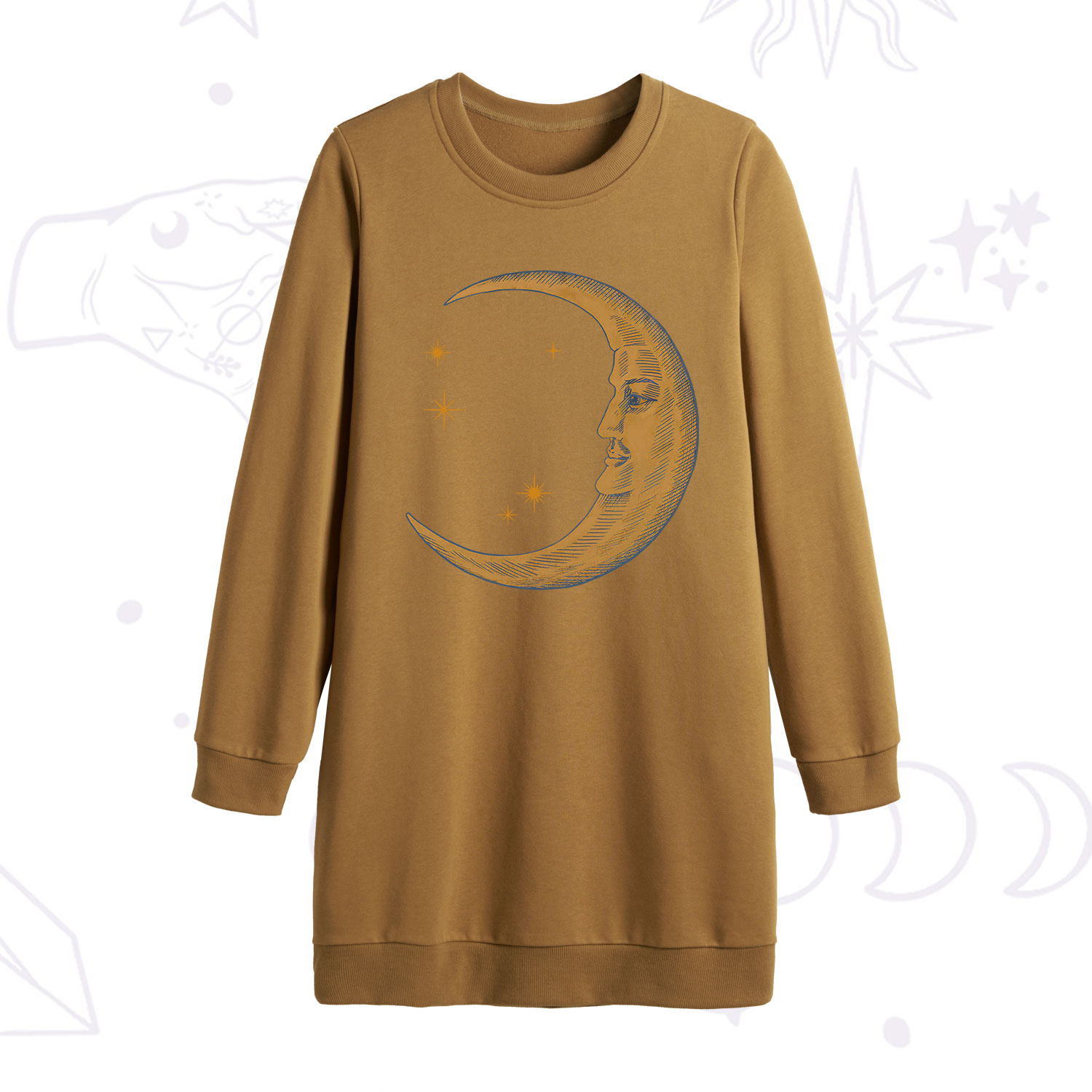 Purplehecate Celestial Moon Sweatshirt Dress