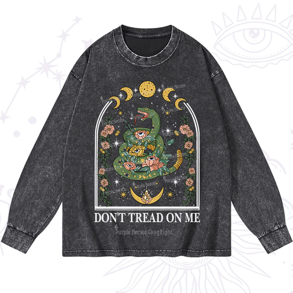 Purplehecate Don't Tread On Me Washed Long Sleeve Shirt