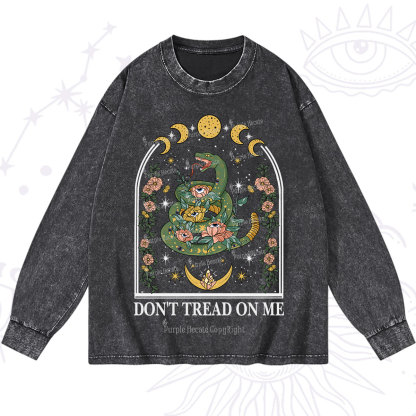 Purplehecate Don't Tread On Me Washed Long Sleeve Shirt