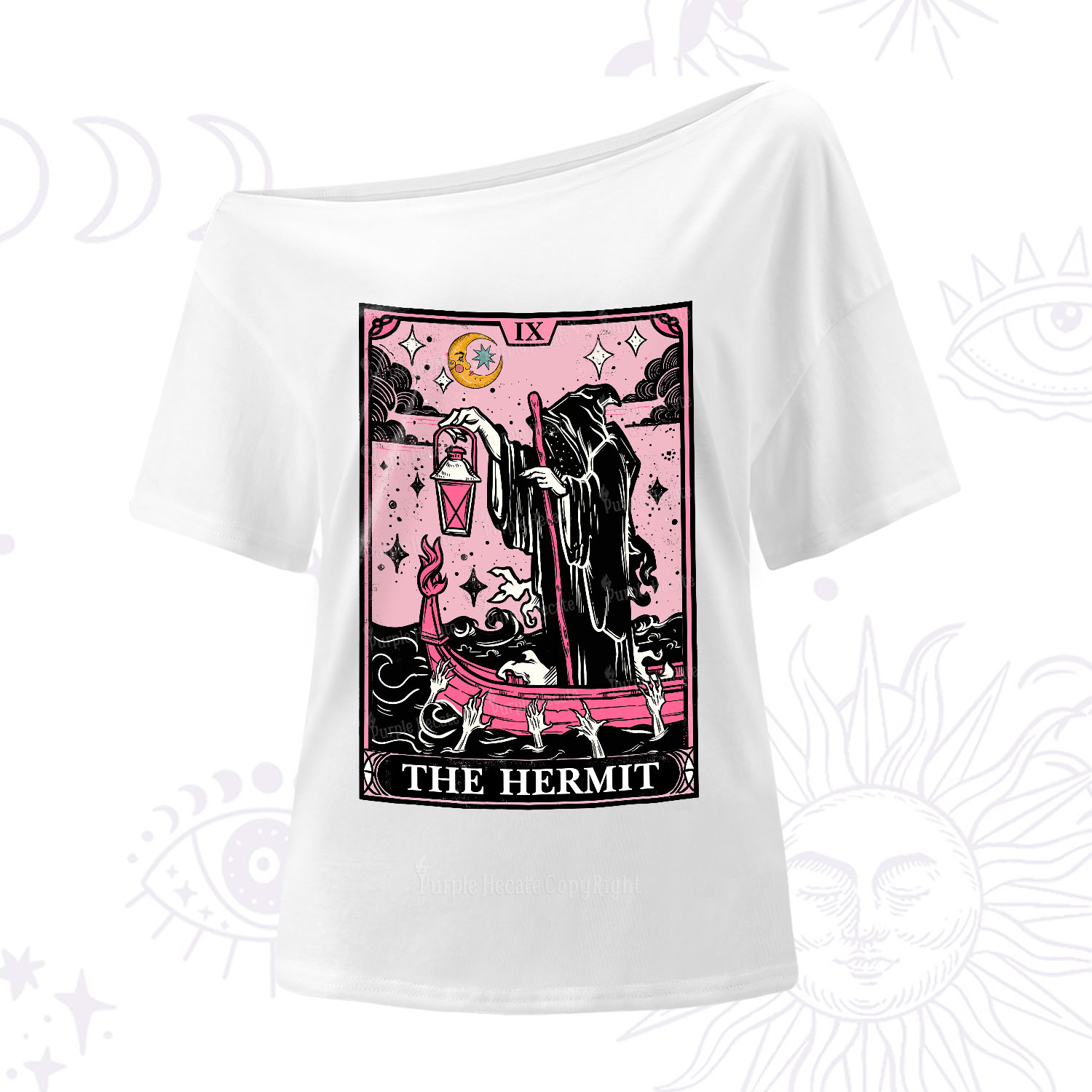 Purplehecate The Hermit Tarot Card One Shoulder T-Shirt
