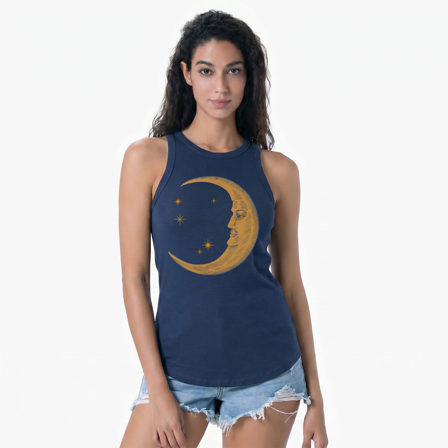 Purplehecate Celestial Moon Ribbed Tank Top