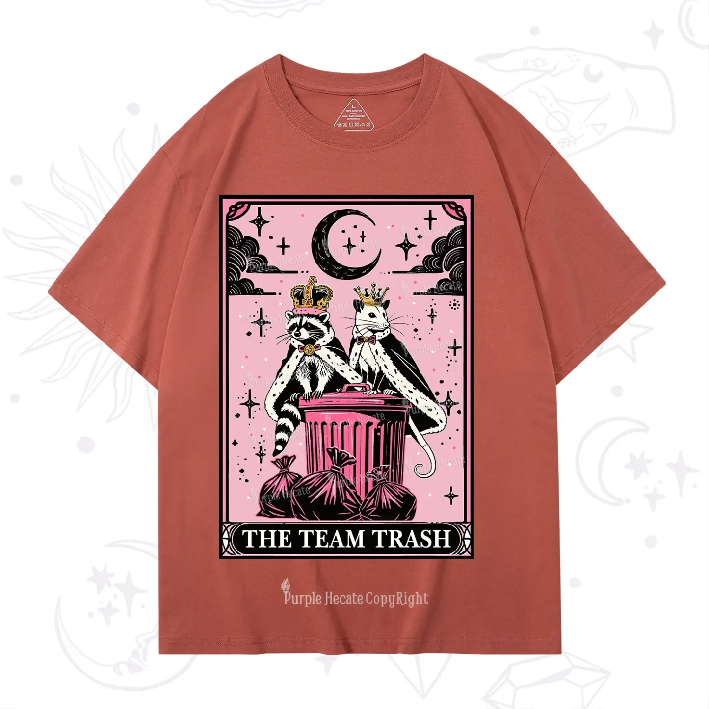 Purplehecate The Trash Kingdom's Tarot Opossum and Raccoon T-Shirt