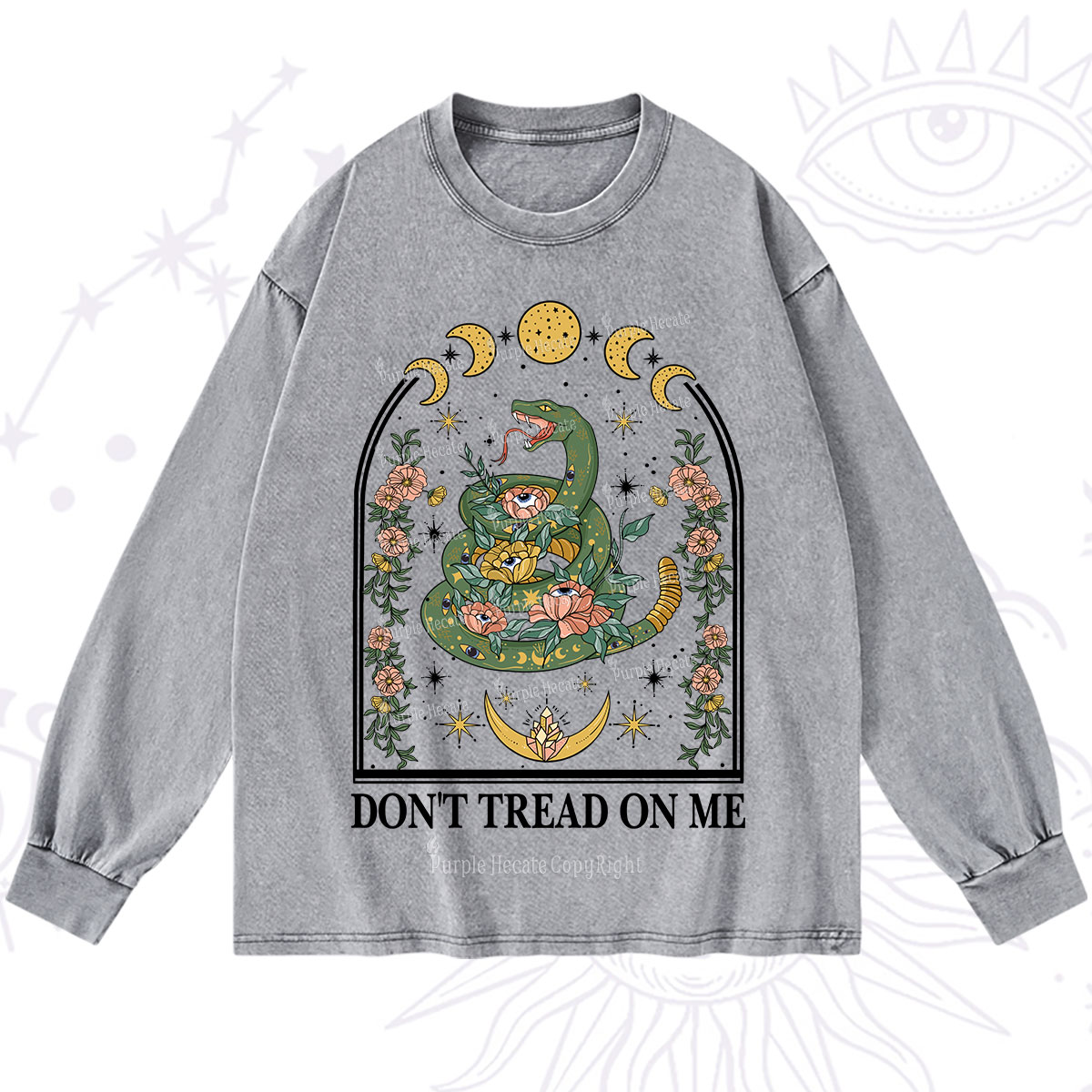 Purplehecate Don't Tread On Me Washed Long Sleeve Shirt