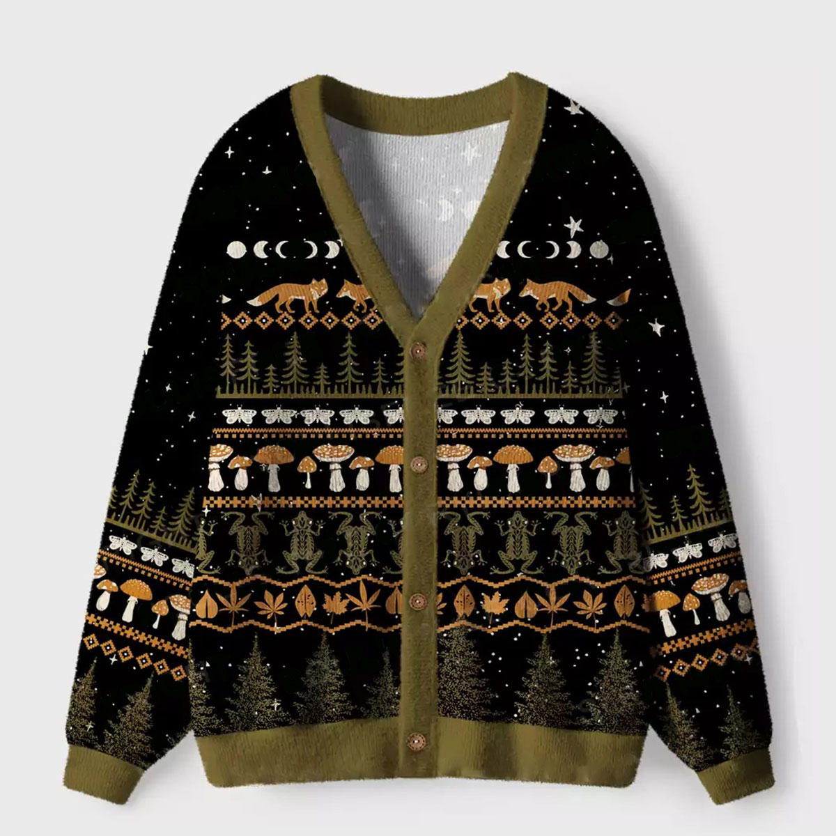 Purplehecate Mystic Woods Ugly Cardigan Sweaters