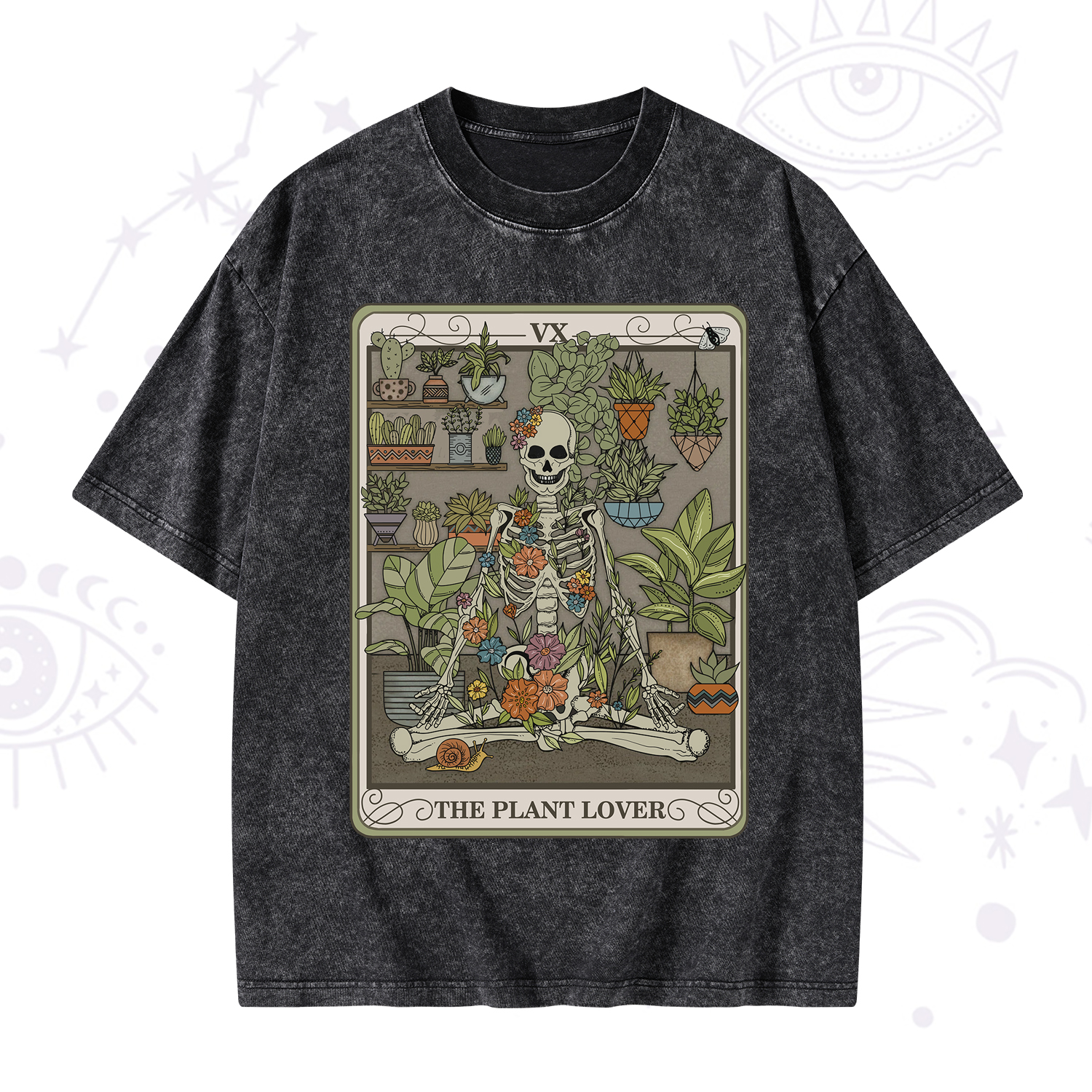 Purplehecate The Plant Lover Tarot Washed T-Shirt