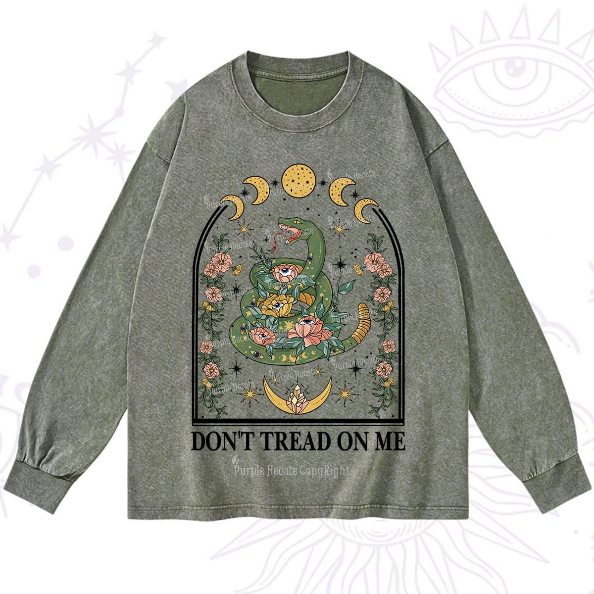 Purplehecate Don't Tread On Me Washed Long Sleeve Shirt