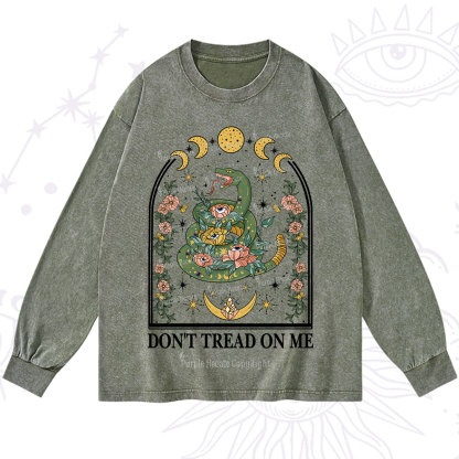 Purplehecate Don't Tread On Me Washed Long Sleeve Shirt