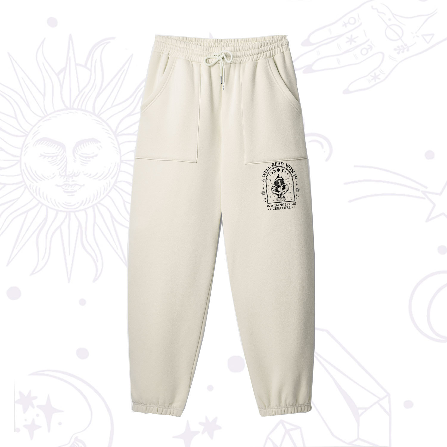 Purplehecate A Well Read Woman Bookish Fleece Sweatpants