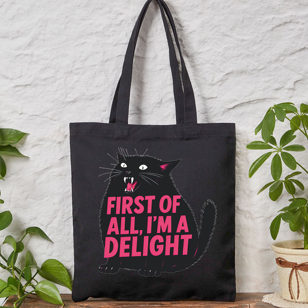 Purplehecate First Of All I'm A Delight Cat Tote Bag
