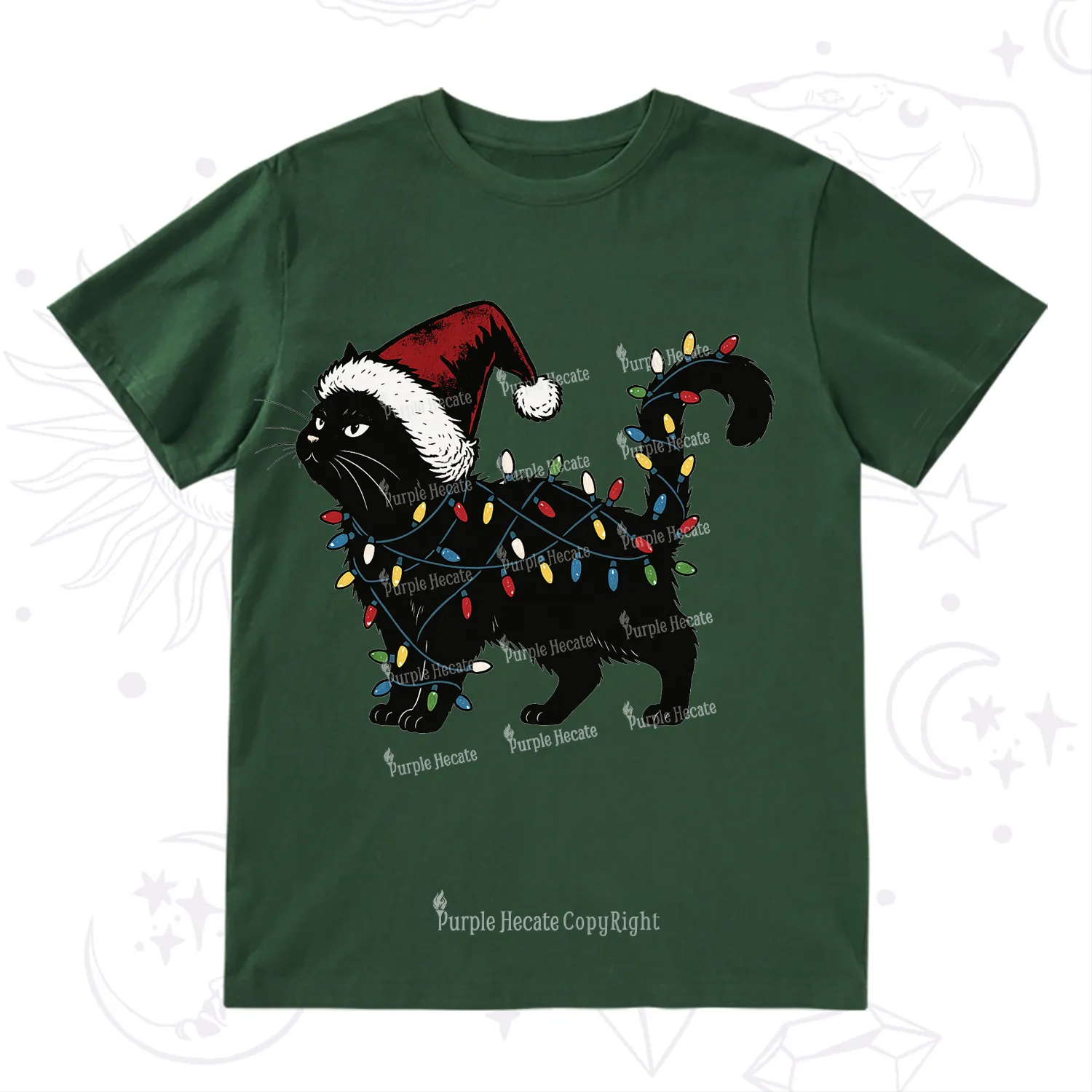 Purplehecate Cute Cat Christmas T-Shirt