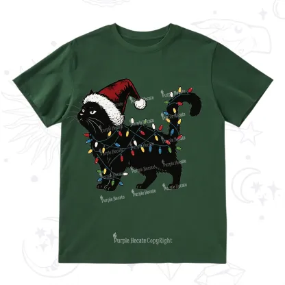 Purplehecate Cute Cat Christmas T-Shirt