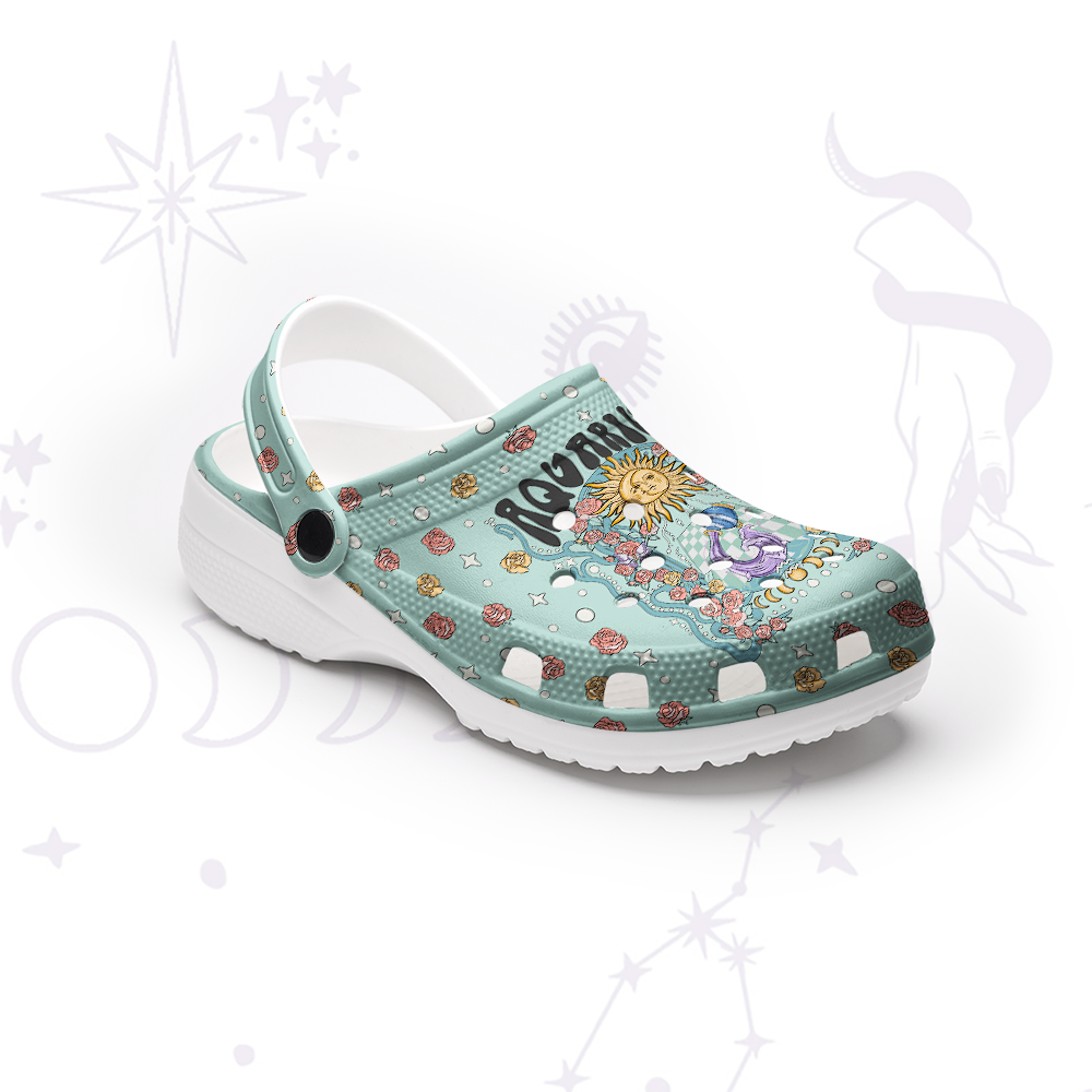 Purplehecate Aquarius Spirit Zodiac Rubber Clogs
