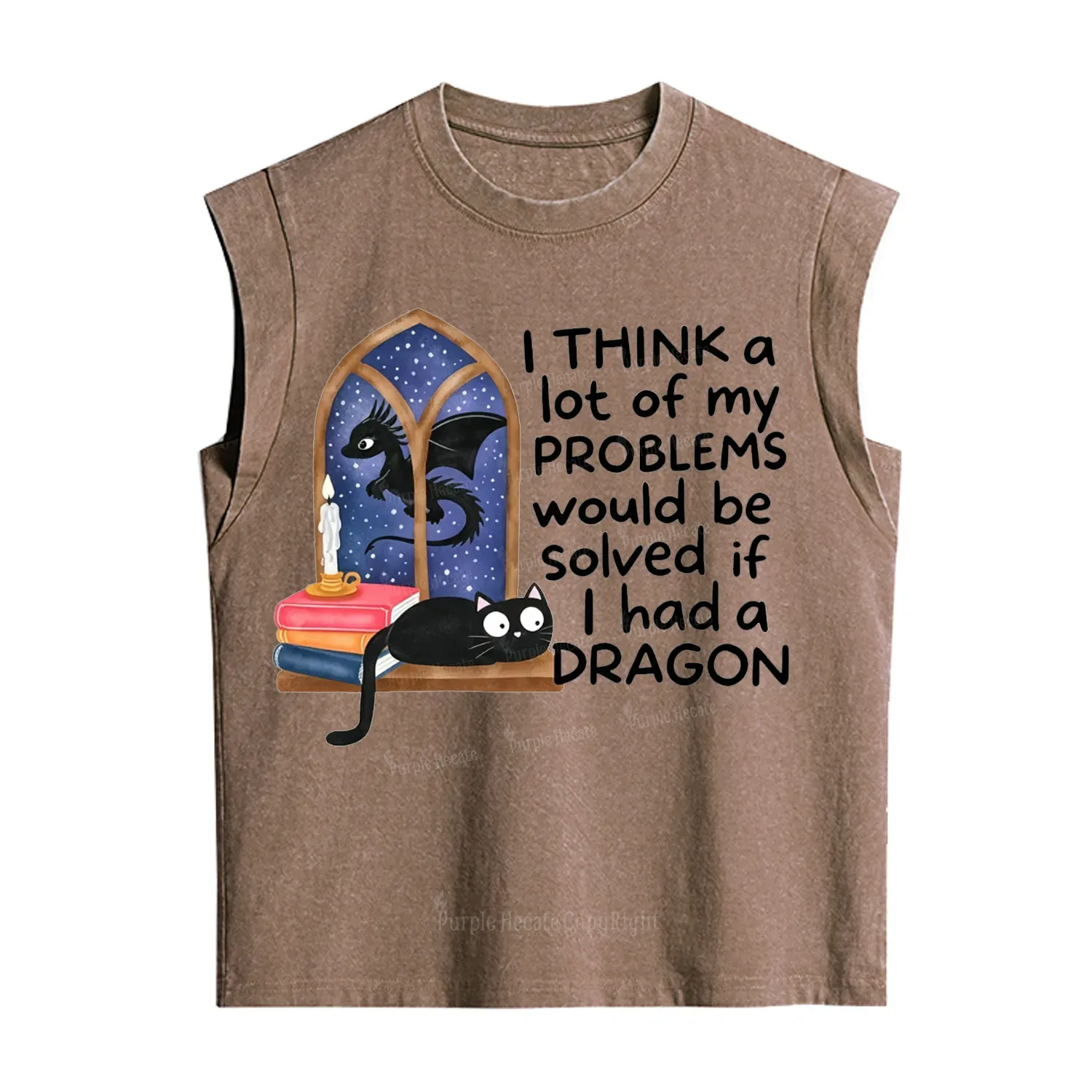 Purplehecate I Think A Lot Of My Problems Would Be Solved If I Had a Dragon Vintage Washed Tank