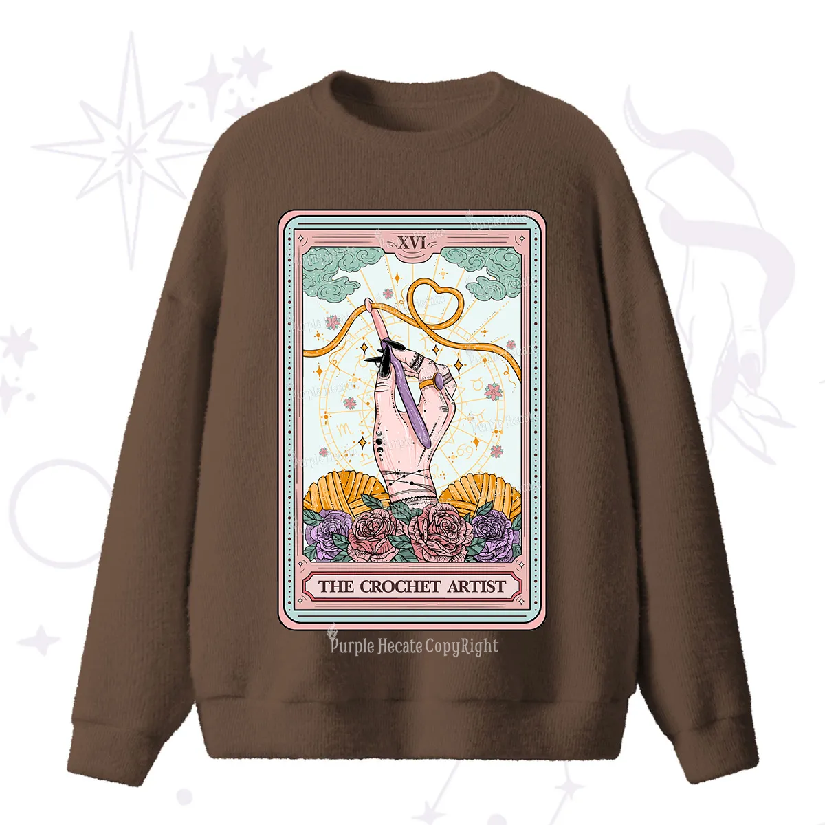 Purplehecate The Crochet Artist Tarot Card Fuzzy Ugly Sweater