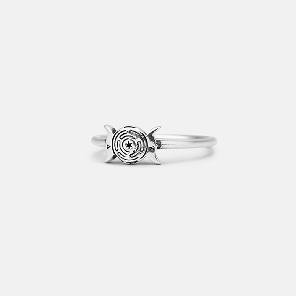 Purplehecate Hecate's Wheel Stackable Sterling Silver Ring