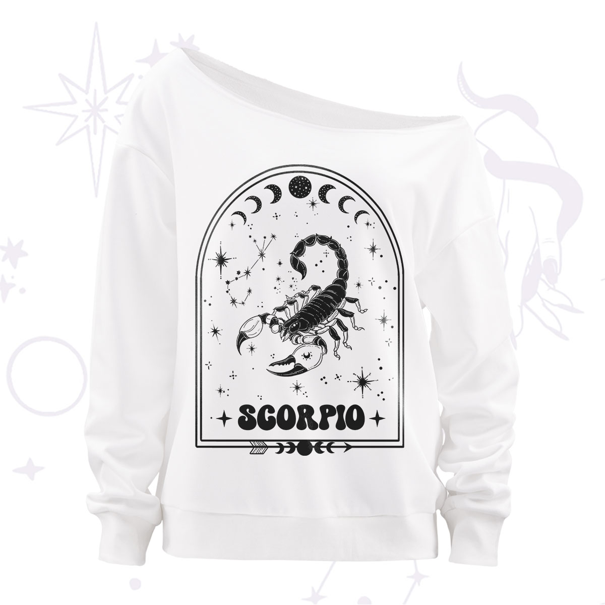 Purplehecate Zodiac Scorpio Under the Stars Off The Shoulder Sweatshirt