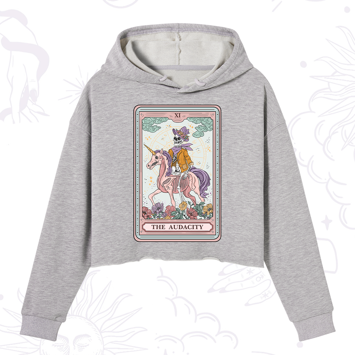 Purplehecate The Audacity Tarot Card Crop Hoodie