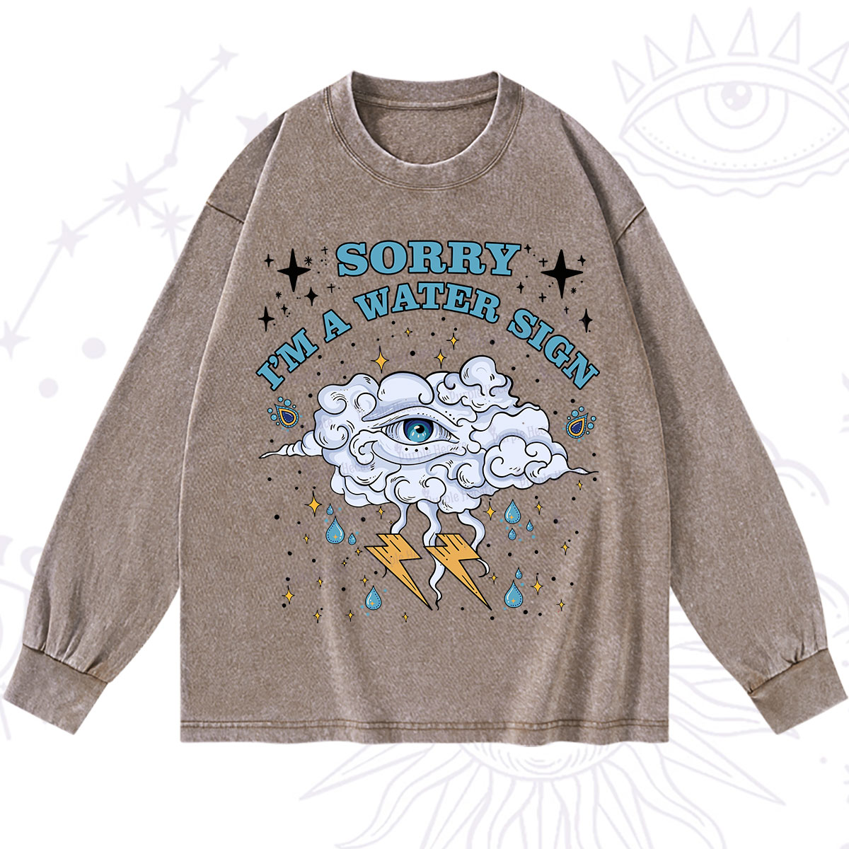 Purplehecate Sorry I'm A Water Sign Washed Long Sleeve Shirt