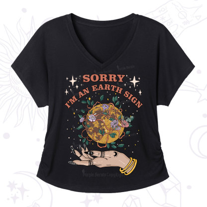 Purplehecate Sorry I'm A Earth Sign V-Neck T-Shirt