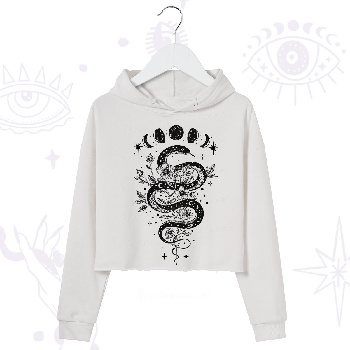 Purplehecate Serpent Spell Crop Hoodie