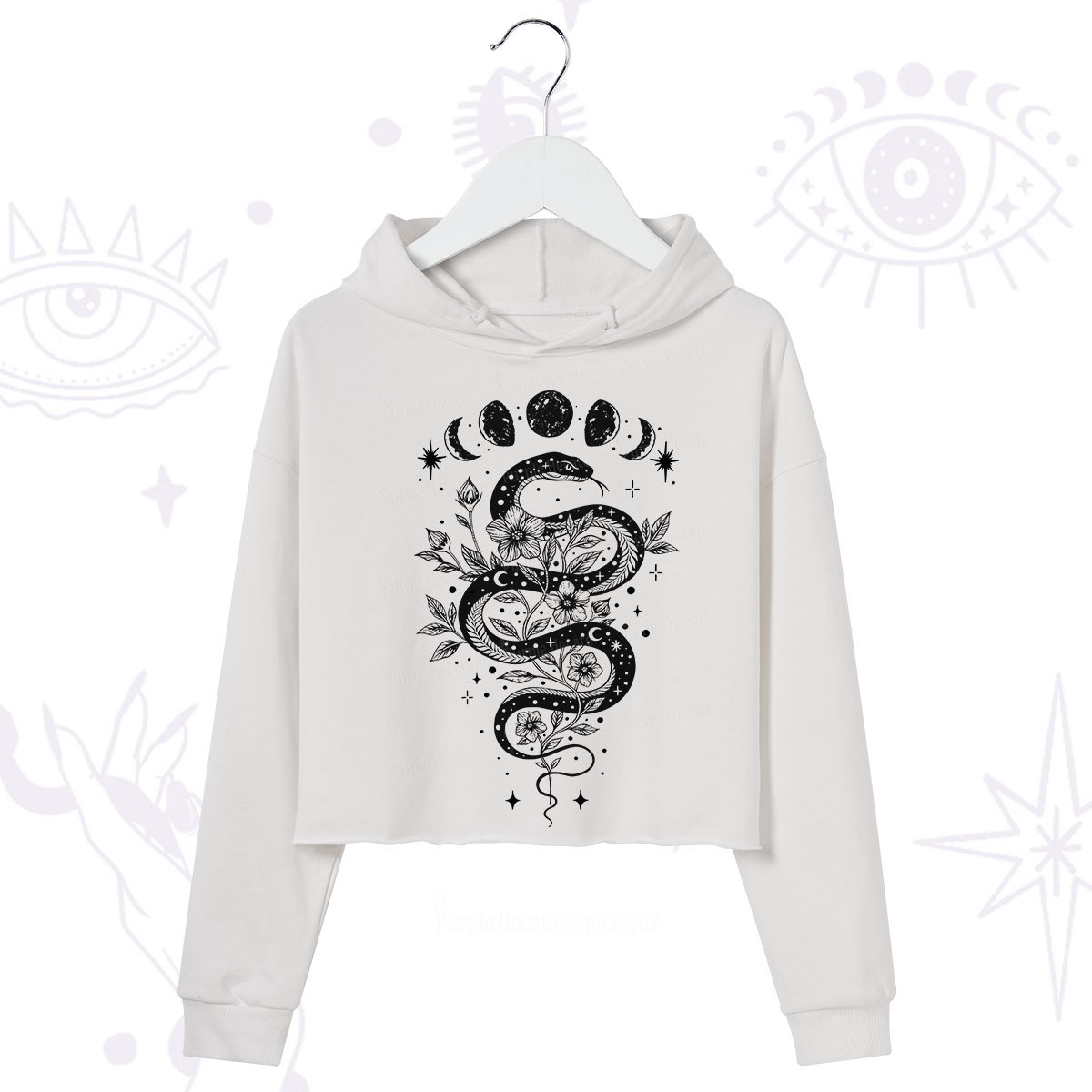 Purplehecate Serpent Spell Crop Hoodie