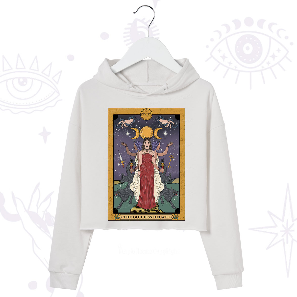 Purplehecate The Goddess Hecate Tarot Crop Hoodie