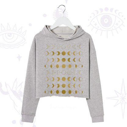 Purplehecate Phases Of Moon Crop Hoodie